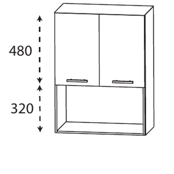 Puris c!mano Highboard mit 2 Türen, 60 cm