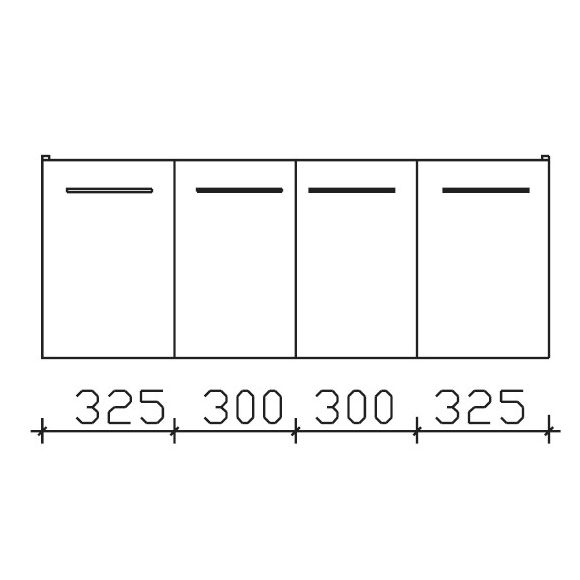 Pelipal Serie 9005 Waschtischunterschrank, 4 Drehtüren, 125 cm