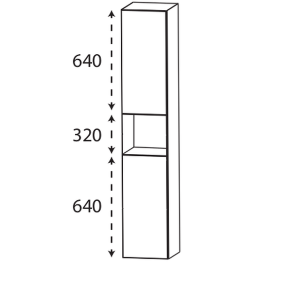 Puris Modern Life Hochschrank mit der Technik Push to open, 30 cm