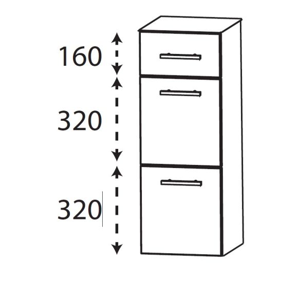 Puris Kera Plan Highboard, 30 cm