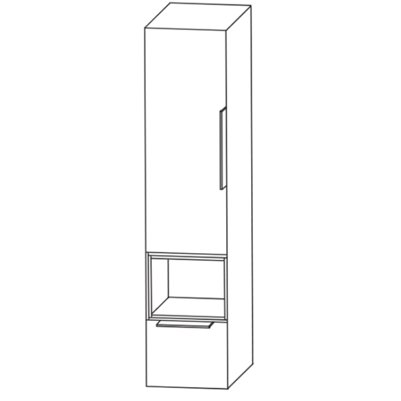 Puris Aspekt Mittelschrank mit 1 Einschubregal MITTIG und 1 Auszug, 30 cm