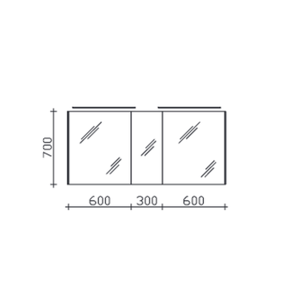Pelipal Serie 6010 Spiegelschrank inkl. 2 LED-Aufsatzleuchten, 152 cm