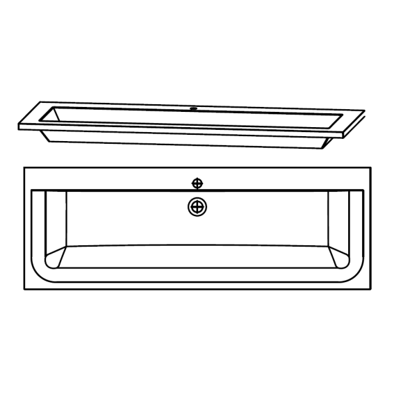 Glaswaschtisch, Optiwhite, 140 cm