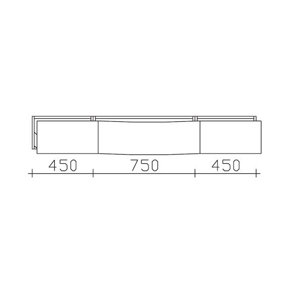 Pelipal PCON Waschtischunterschrank, 3 Auszüge, 165 cm 