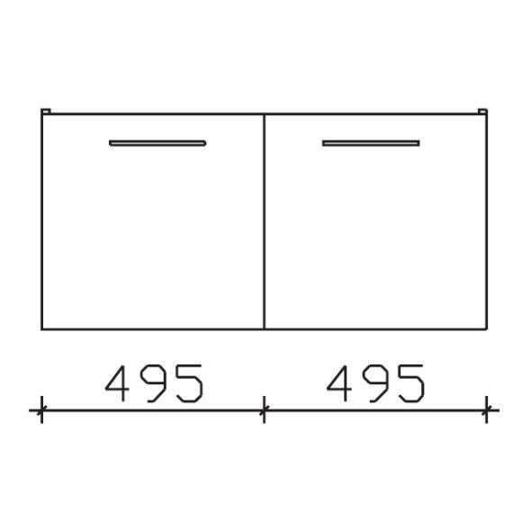 Pelipal Serie 9005 Waschtischunterschrank, 2 Drehtüren, 99 cm