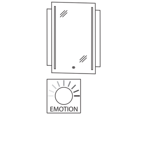 Puris Beimöbel Flächenspiegel mit Touch LED-Dimmer, 60 cm