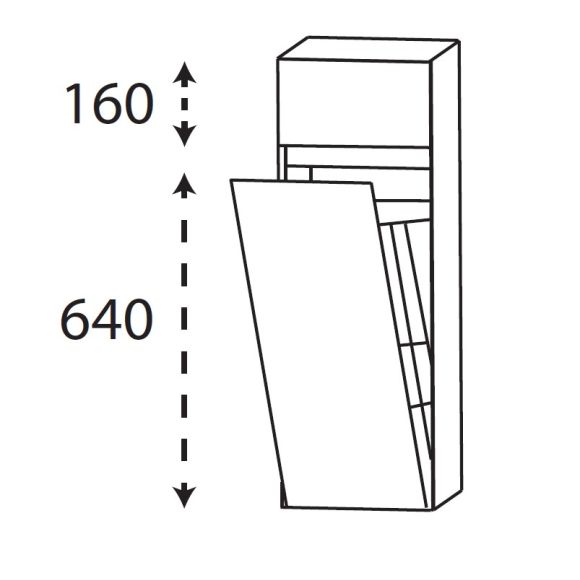 Puris Kera Plan Highboard mit Wäschekippe, Grifflos, 30 cm