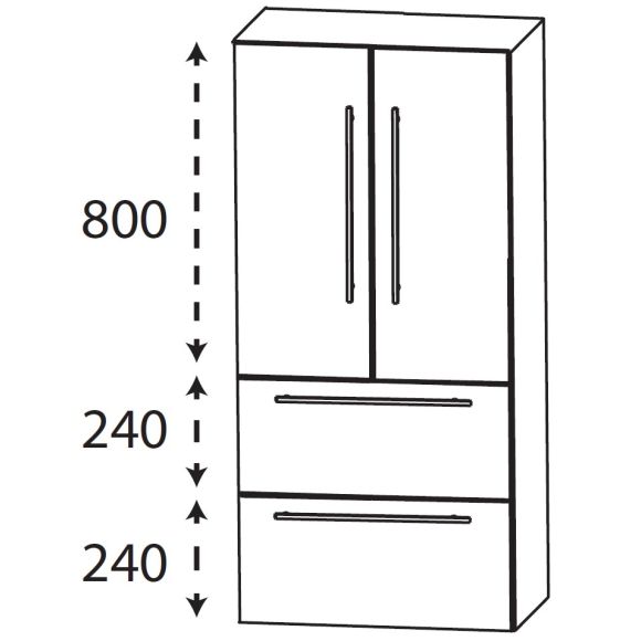 Puris Kera Plan Mittelschrank, 60 cm