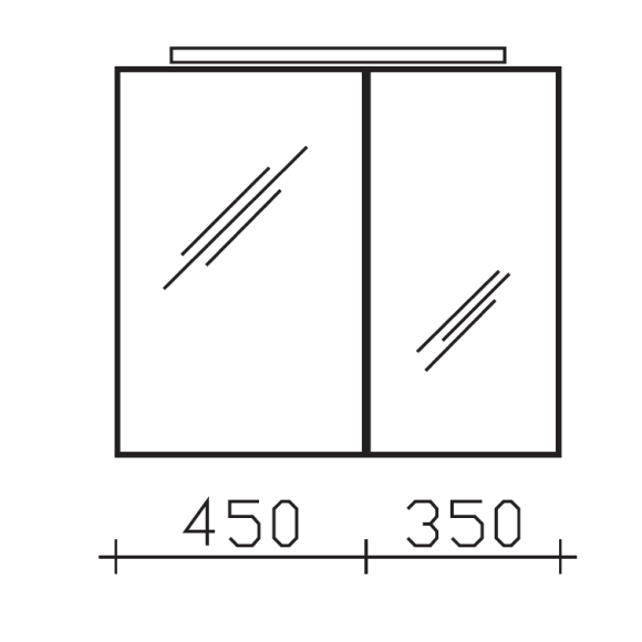 Pelipal Serie 6110 Spiegelschrank, 80 cm