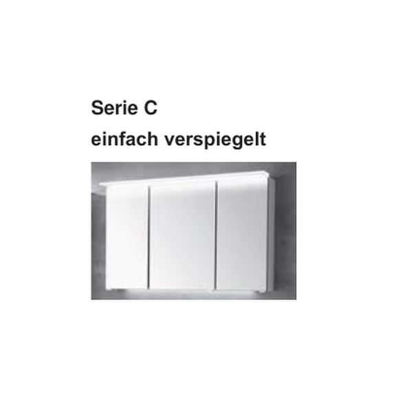 Puris Beimöbel Spiegelschrank mit LED-Flächenleuchte, Türen auf Trägerplatte, 80 cm