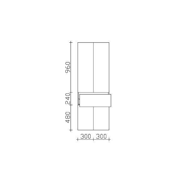 Pelipal Serie 6005 Hochschrank, 60 cm, 4 Türen und 1 Auszug