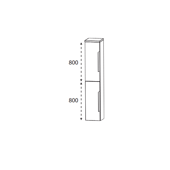 Puris Beimöbel Hochschrank mit 2 Türen, tiefenmaßvariabel, 30 cm