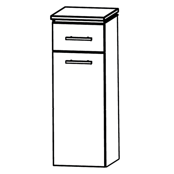 Puris Cool line Highboard mit Schubkasten und Wäschekippe, 30 cm