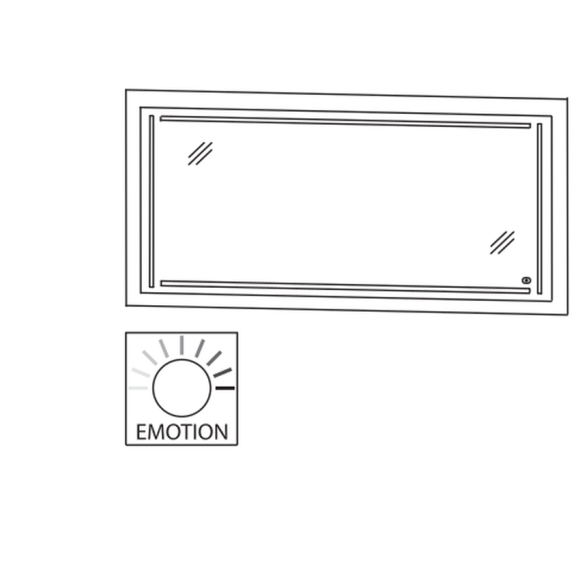 Puris c!mano Flächenspiegel mit LED-Streifen, Touch LED-Dimmer,  150 cm