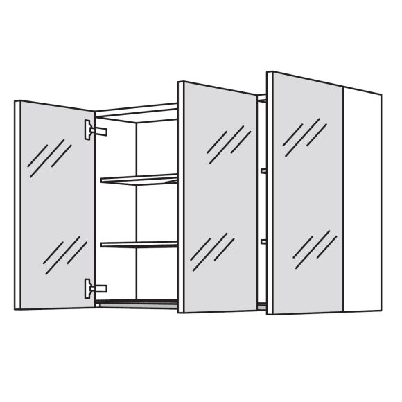 Nobilia LINE-N Spiegelschrank, 100 cm