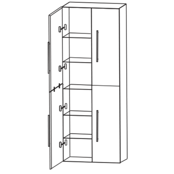 Puris Beimöbel Hochschrank als Besenschrank, 60 cm