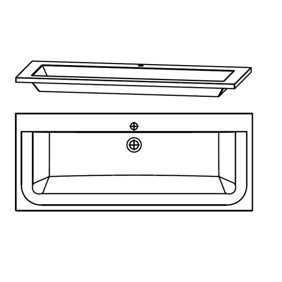 Puris Star Line Glaswaschtisch, Optiwhite matt, 120 cm