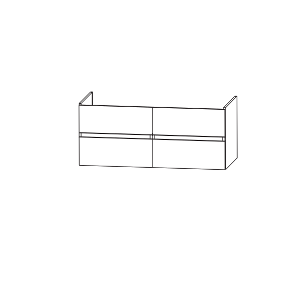 Puris Kera Plan Waschtischunterschrank, grifflos, für Renova Plan 1300 von Geberit,  123 cm