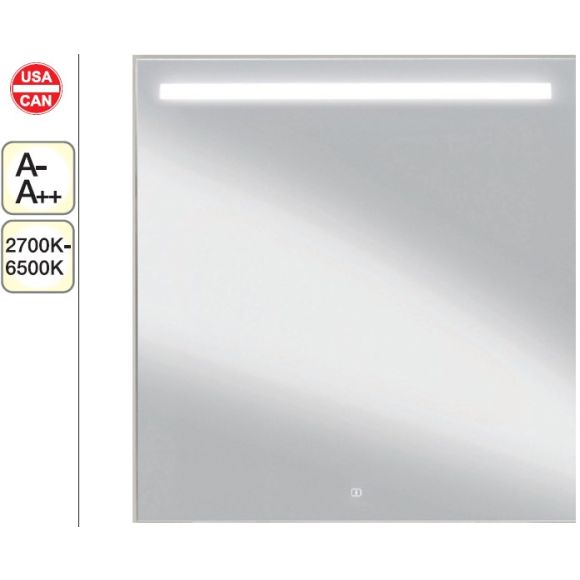Nobilia LINE-N Spiegel mit horizontalem LED-Lichtfenster, 120 cm