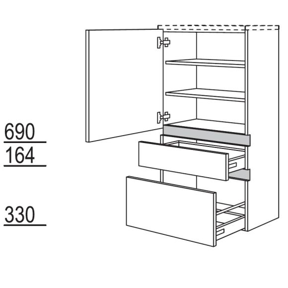 Nobilia LINE-N Badezimmer-Midischrank, 30 cm