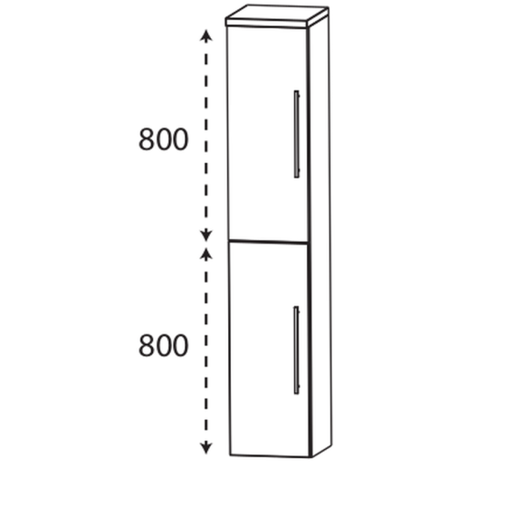 Puris Beimöbel Hochschrank mit zwei Drehtüren, 30 cm