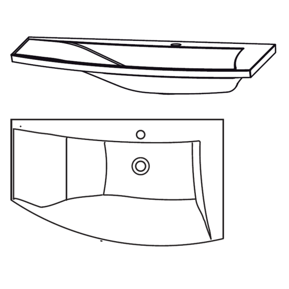 Puris Crescendo Glaschwaschtisch, in Farbton Optiwhite matt 90 cm