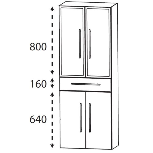 Puris Kera Plan Hochschrank, 60 cm