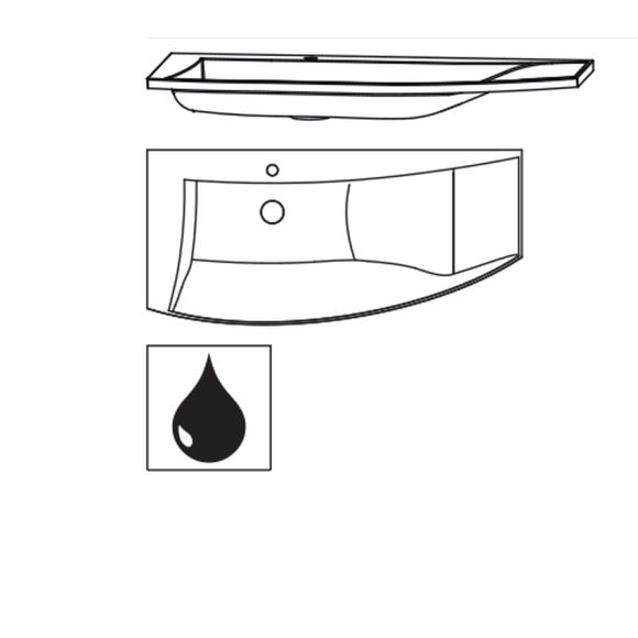 Puris Crescendo Glaswaschtisch, Farbton Optiwhite matt, 120,6 cm