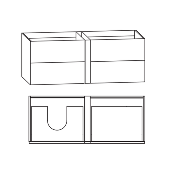 Puris Modern Life Waschtischunterschrank für Einzelwaschtisch-Lösung, Ablage rechts, Push to open, 126 cm