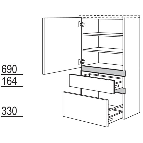 Nobilia LINE-N Badezimmer-Midischrank, 50 cm