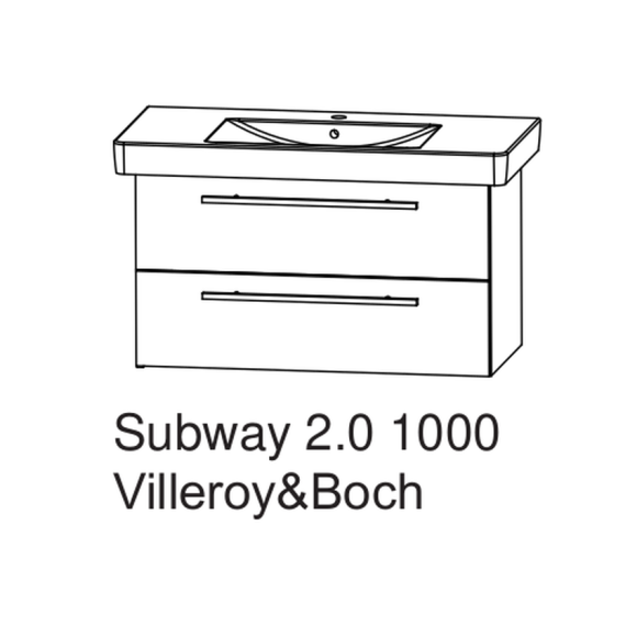 Puris Kera Plan Set Waschtisch von Villeroy & Boch mit waschtischunterschrank, 90 cm