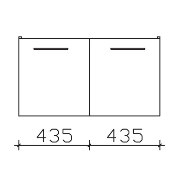 Pelipal Serie 9005 Waschtischunterschrank, 2 Drehtüren, 87 cm