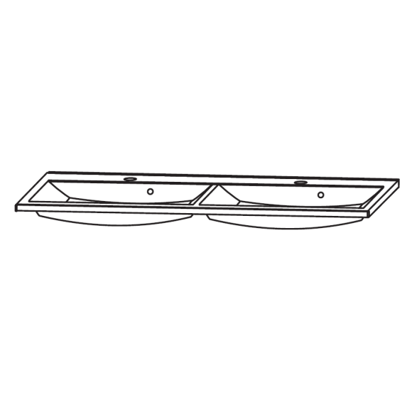 Puris Fresh Mineralmarmor Doppelwaschtisch, 120 cm