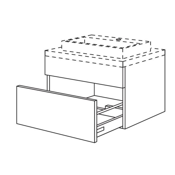 Nobilia LINE-N Badezimmer-Waschtischschrank, 80 cm