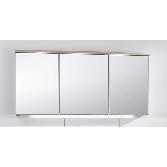 Puris Vuelta Spiegelschrank mit Facettenschliff, Gesimsboden mit LED-Beleuchtung, 140 cm