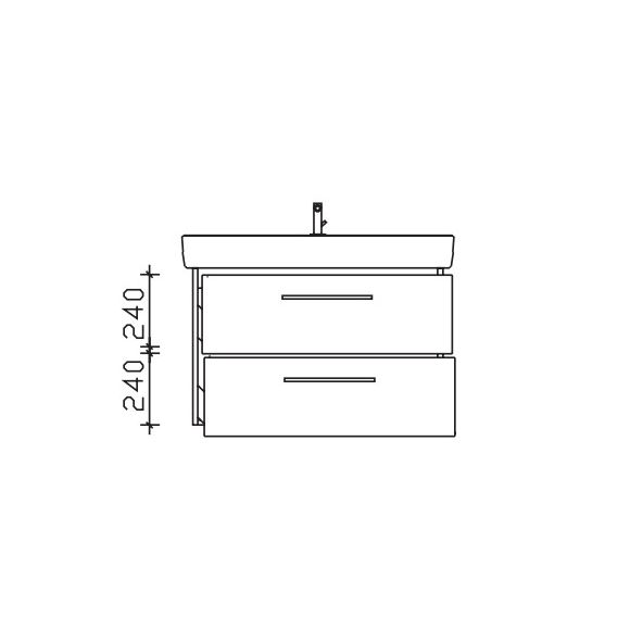 Pelipal Serie 9005 Geberit Renova Plan-SET, 85 cm