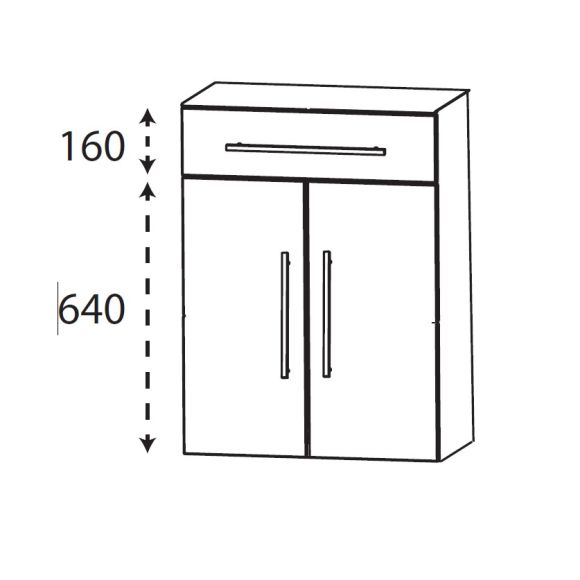 Puris Kera Plan Highboard, Tiefe Maßvariabel. 60 cm