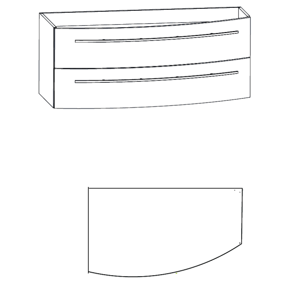 Puris Crescendo Waschtischunterschrank, Verjüngung rechts, 120 cm