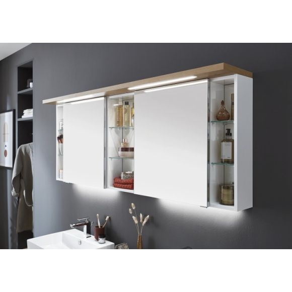 Puris Unique Spiegelschrank mit LED-Streifen im Kranz, 170 cm