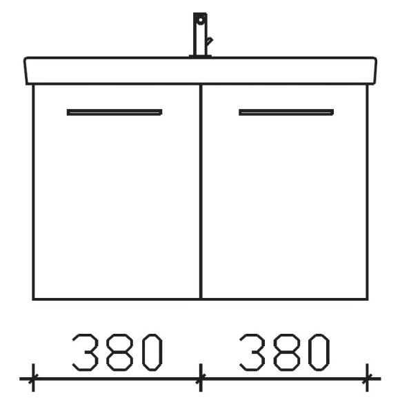 Pelipal Serie 9005 Villeroy & Boch Avento-SET, Waschtisch mit Unterschrank, 80 cm