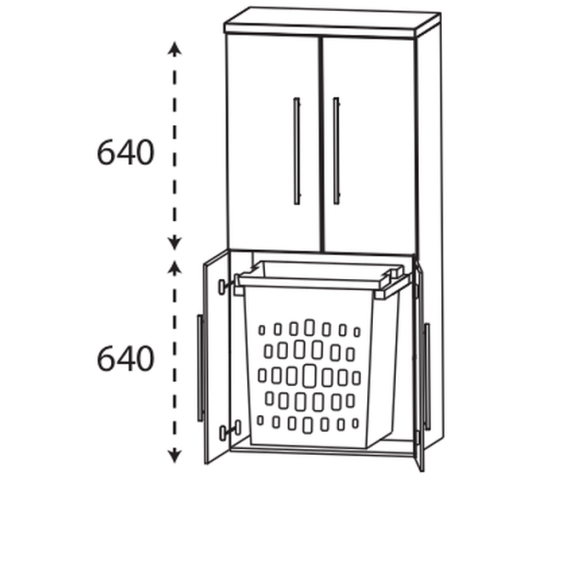 Puris Classic line Mittelschrank mit Wäscheauszug, 60 cm