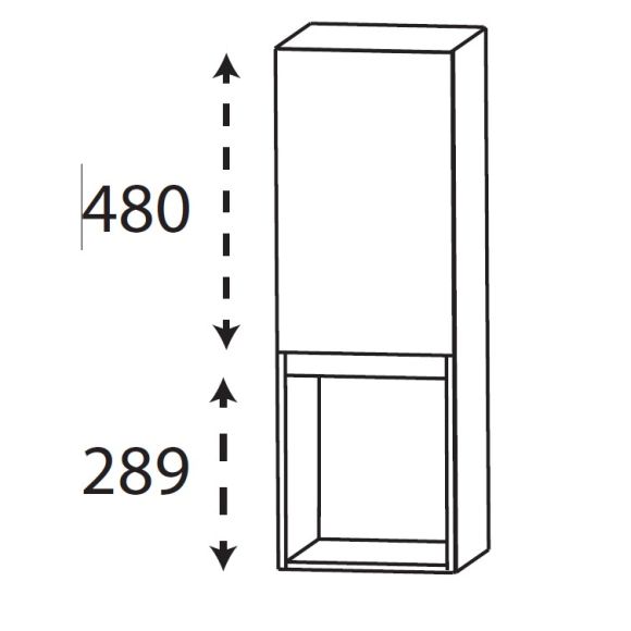 Puris Kera Plan Highboard, Grifflos, 30 cm