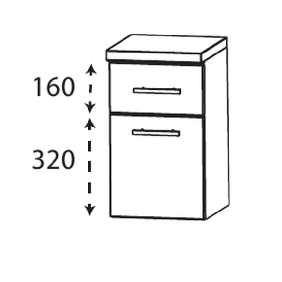 Puris Fine line Unterschrank mit Drehtür, 30 cm