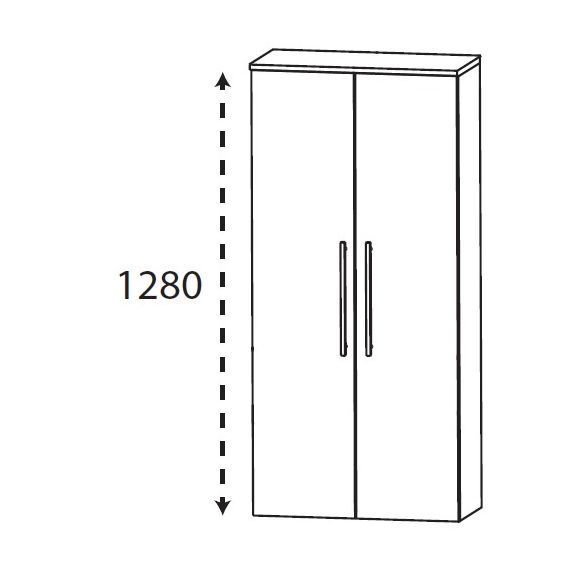 Puris Linea Mittelschrank mit zwei Drehtüren, 60 cm