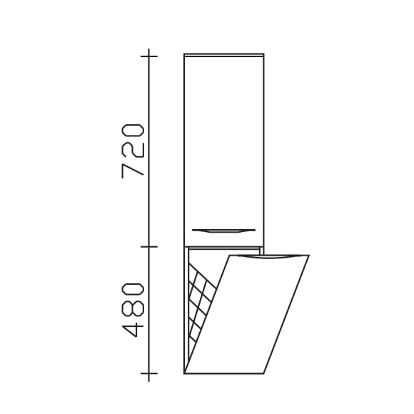 Pelipal Serie 6025 Midischrank mit Wäschekippe, 30 cm breit