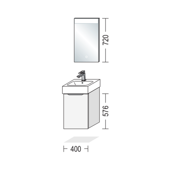 Nobilia LINE-N Badmöbel-Set, 40 cm