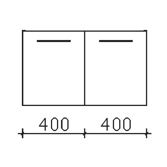 Pelipal Serie 9005 Waschtischunterschrank, 2 Drehtüren, 80 cm