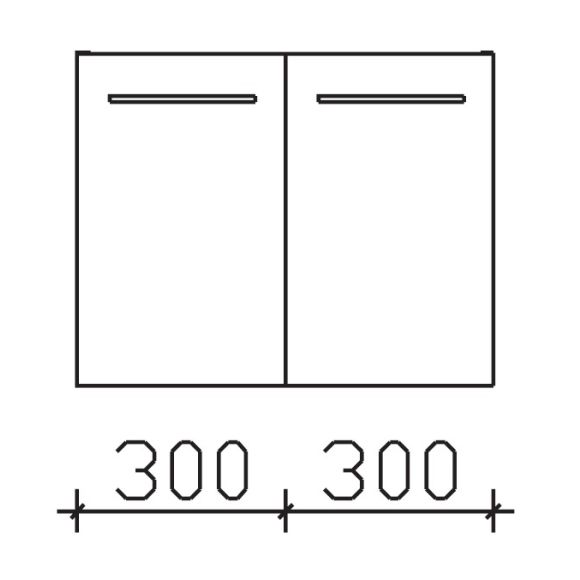 Pelipal Serie 9005 Waschtischunterschrank, 2 Drehtüren, 60 cm