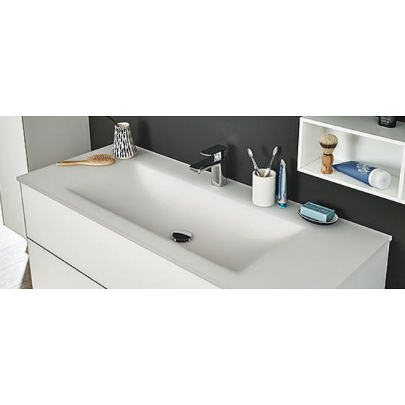 Puris Beimöbel Glaswaschtisch Optiwhite, 120 cm