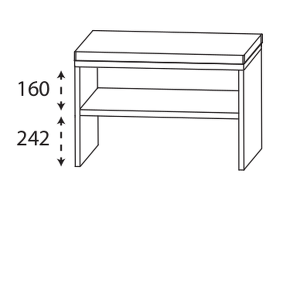 Puris Kera Plan Sitzbank mit Kissen  in schwarz, 60 cm